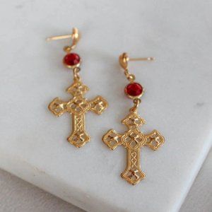 NWT Frasier Sterling Cross Earrings